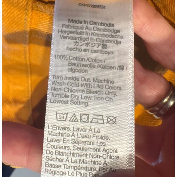 Madewell Baggy Straight Jeans Womens Size 23 Garment Dyed High Rise Ochre Fresco - Picture 8 of 8